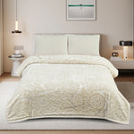 Free Light Beige Imitated Rabbit Fur Cloud Blanket 2Ply Image