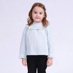 Light Blue Laced Blouse for Girls Image