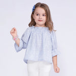 Blue Floral Blouse for Girls Image