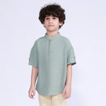 Solid Blouse for Boys Lake Green Image