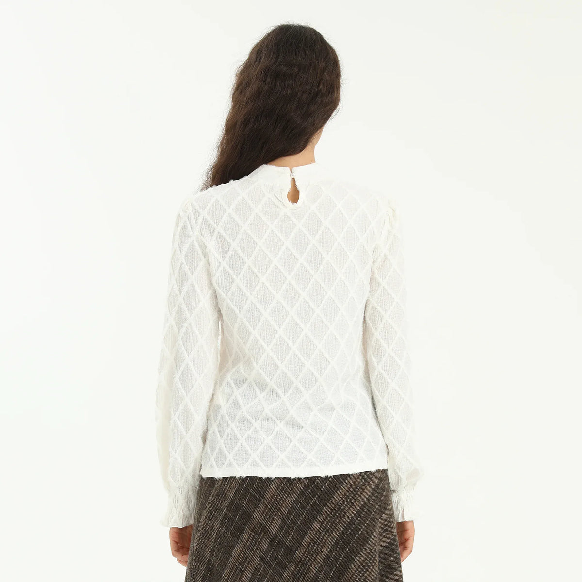 Elegant Checked Blouse for Women Image