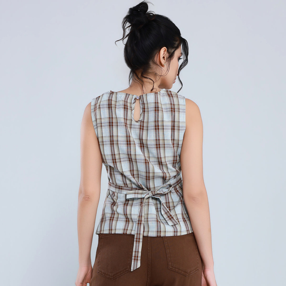 Elegant Checked Blouse for Women
