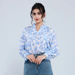 بلوزة كاجوال مزينة بنمط الزهور للنساء