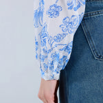 بلوزة كاجوال مزينة بنمط الزهور للنساء