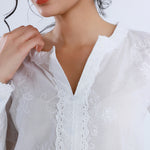 بلوزة كاجوال مزينة بنمط الزهور للنساء