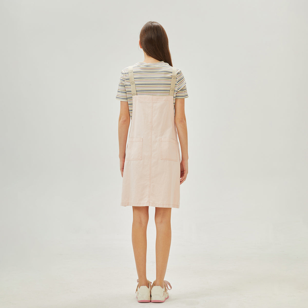 فستان عصري مخطط مكون من قطعتين للنساء