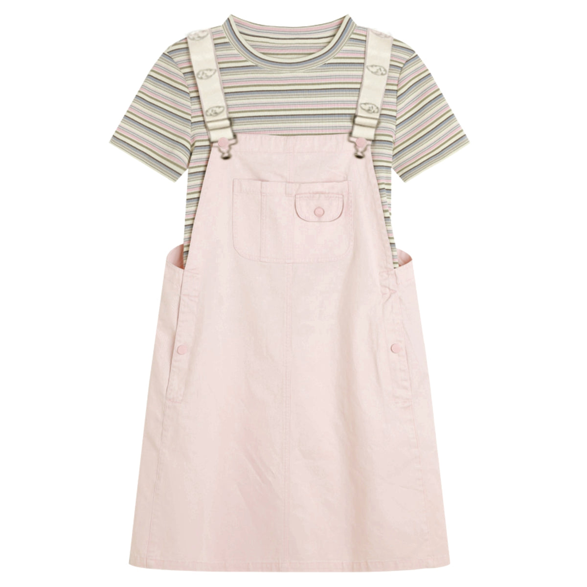 فستان عصري مخطط مكون من قطعتين للنساء