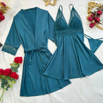 Dark Green Dress-3pc Lingerie For Women Image