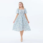 Floral Dress for Women Blue Image