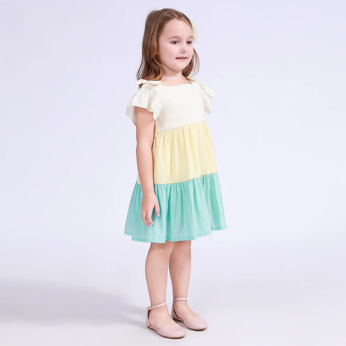 Color-Blocked Dress for Girls Image