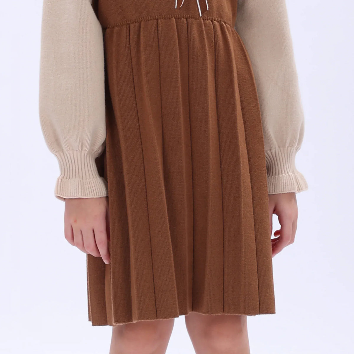 Casual Color-Blocked Dress for Girls Image