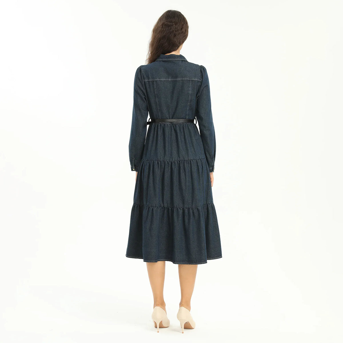 Elegant Washed Jeans Dress for Women Image