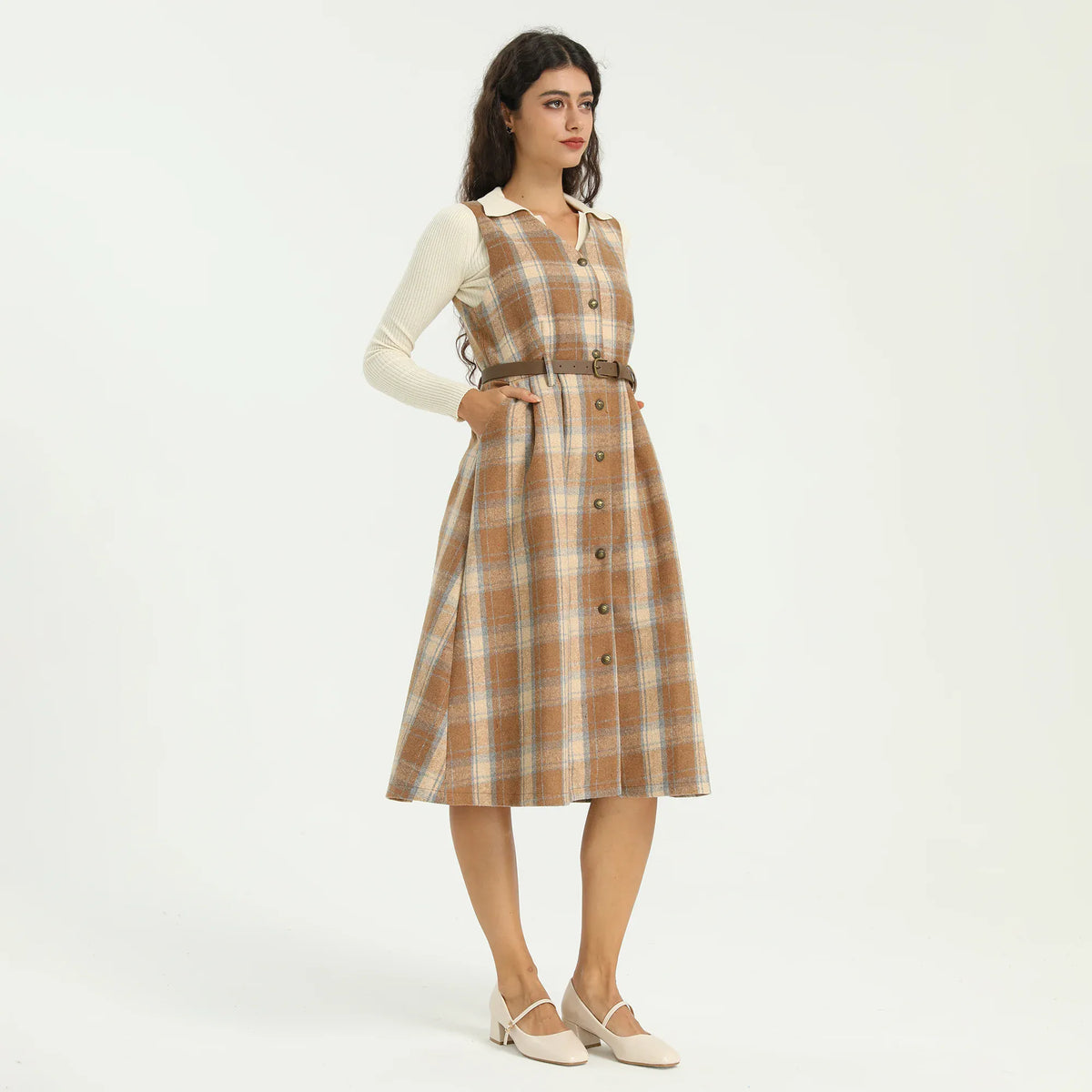 Elegant Checked Dress for Women Image
