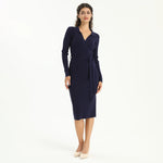 Navy Elegant Plain Dress for Women Image