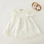 Floral Basic Dress For Baby girl Light Beige Image