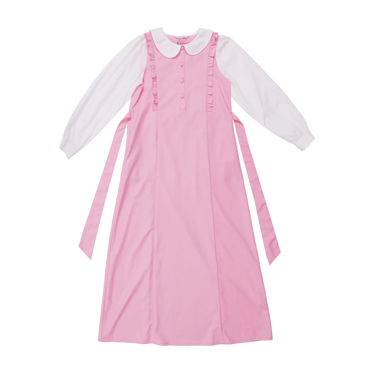 Color-Blocked Uniform Dress for Girls Image