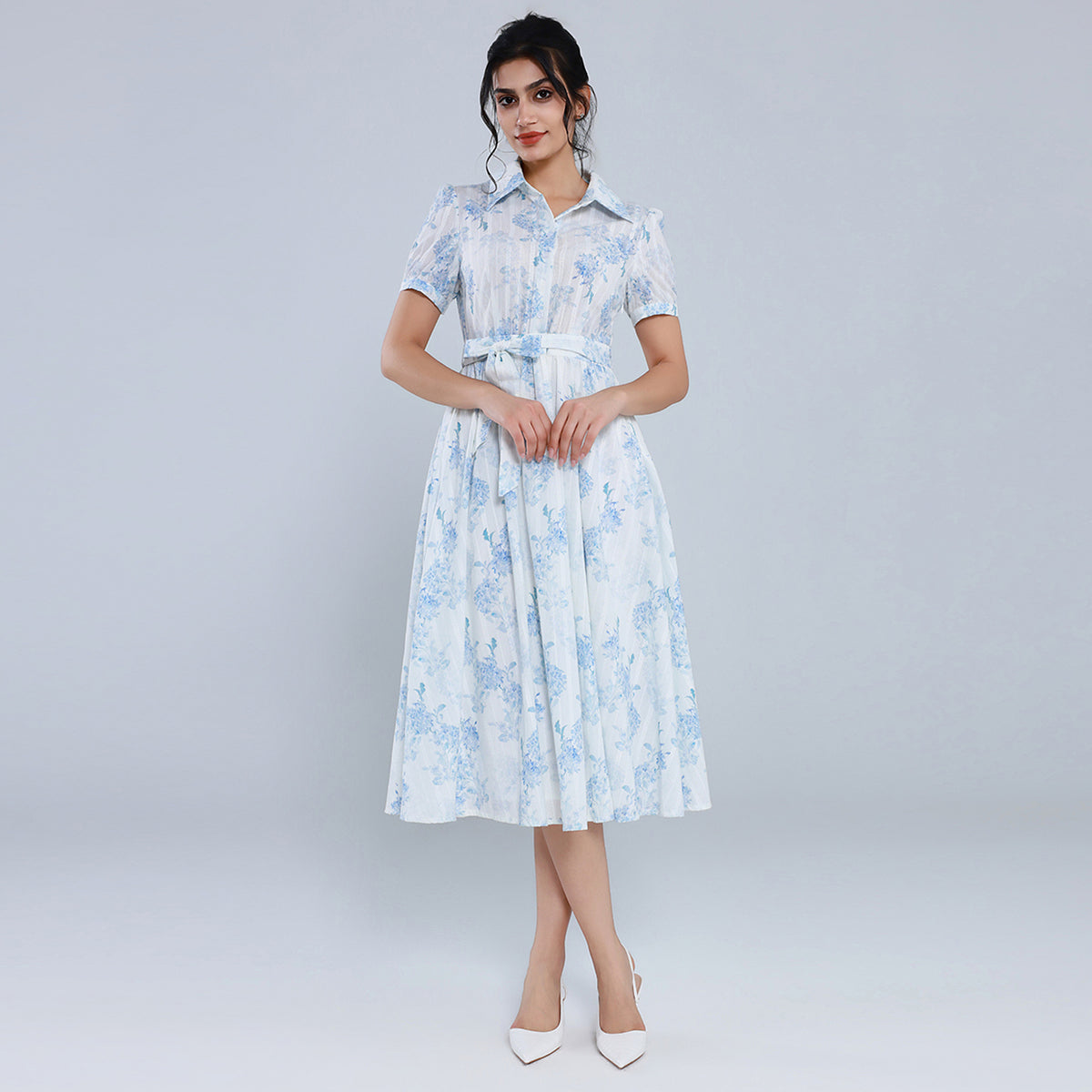 فستان كاجوال مزين بنمط الزهور للنساء