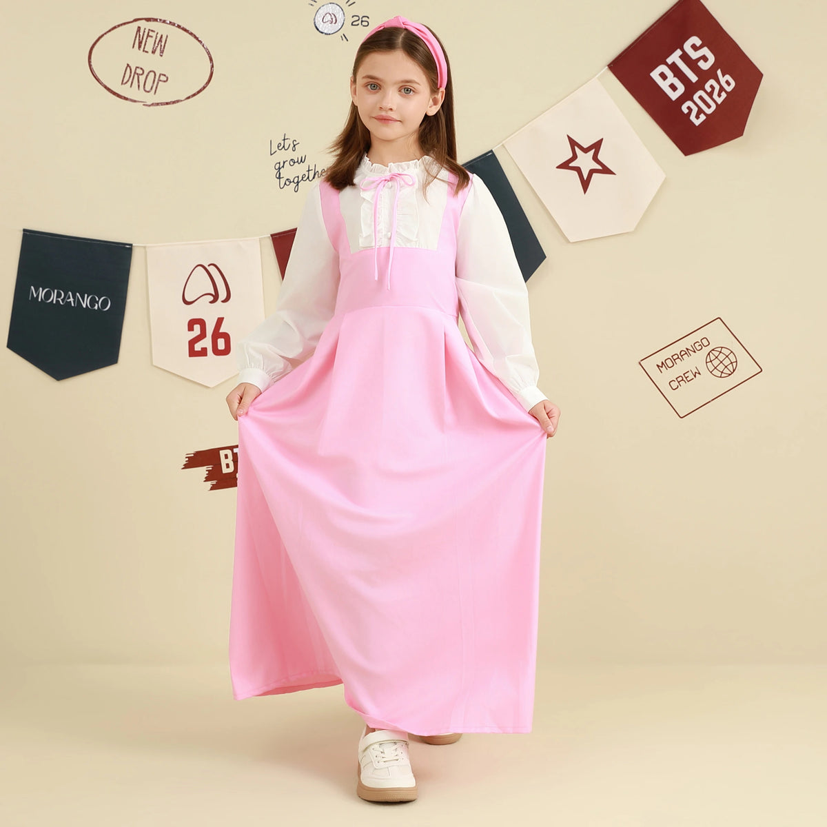 Color-Blocked Dress For Girls