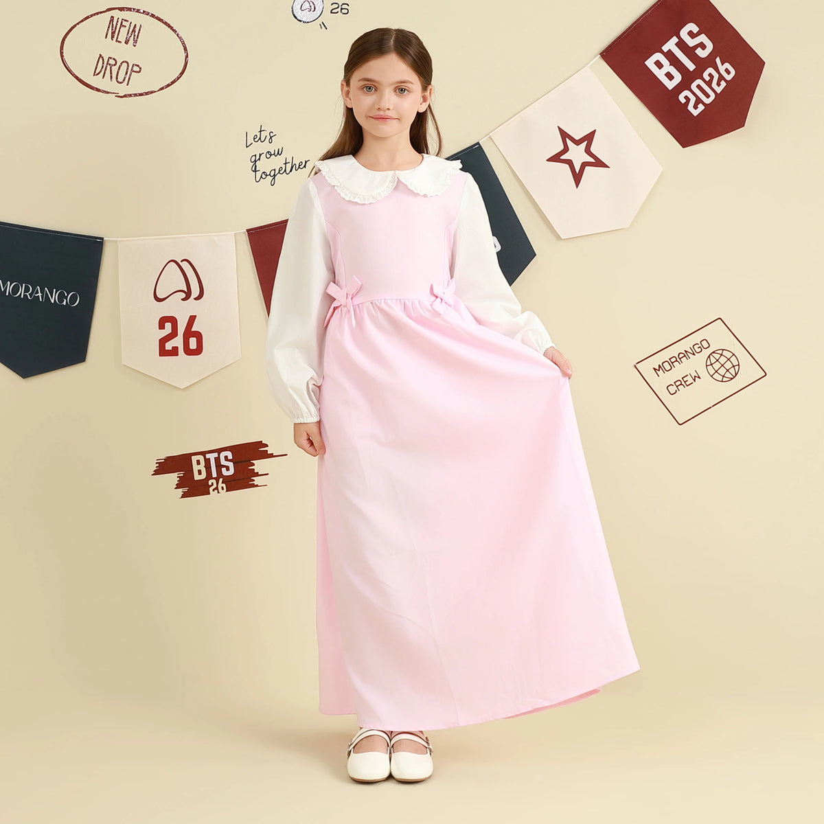Color-Blocked Dress For Girls