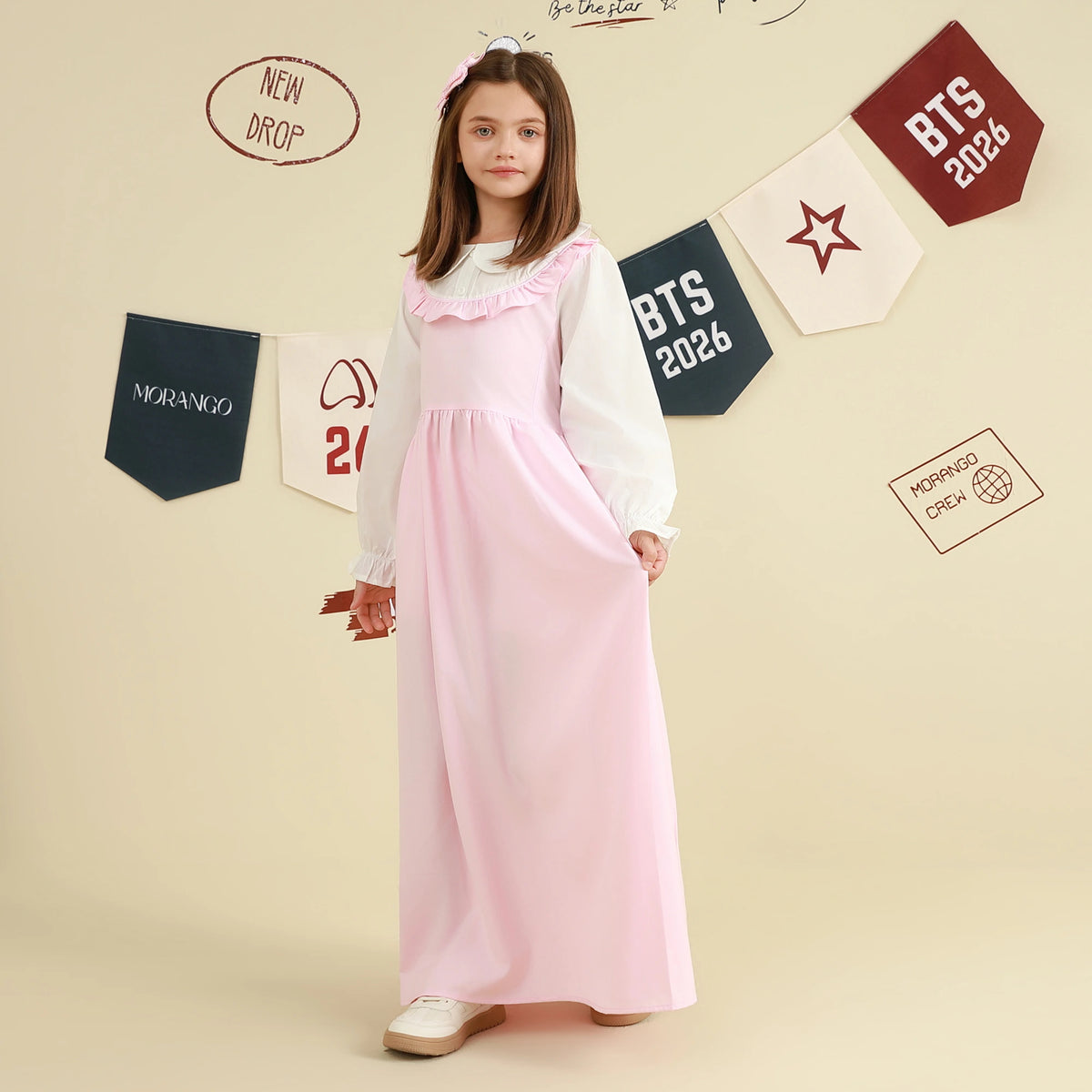 Color-Blocked Dress For Girls
