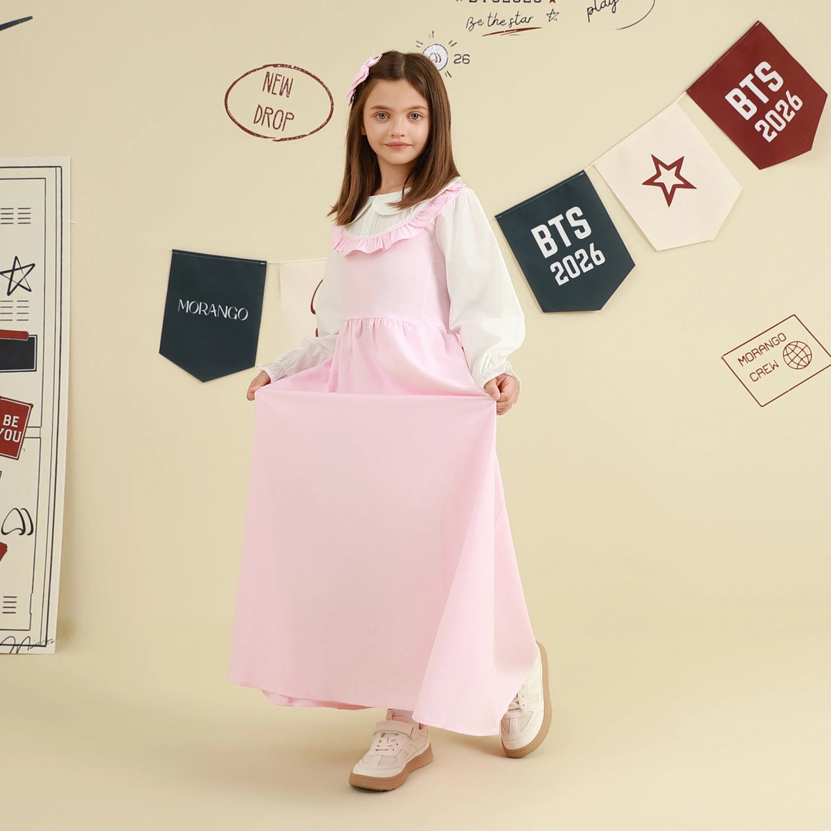 Color-Blocked Dress For Girls