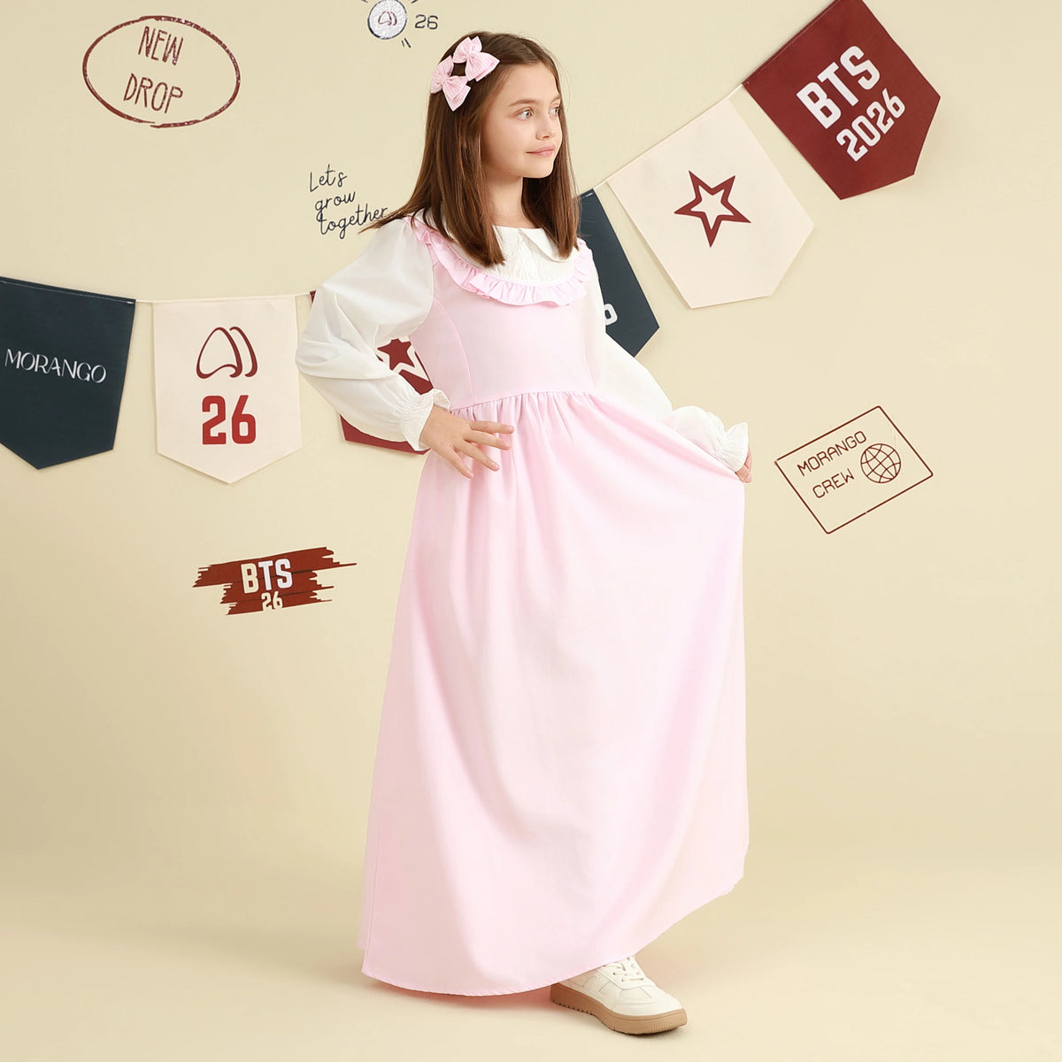 Color-Blocked Dress For Girls