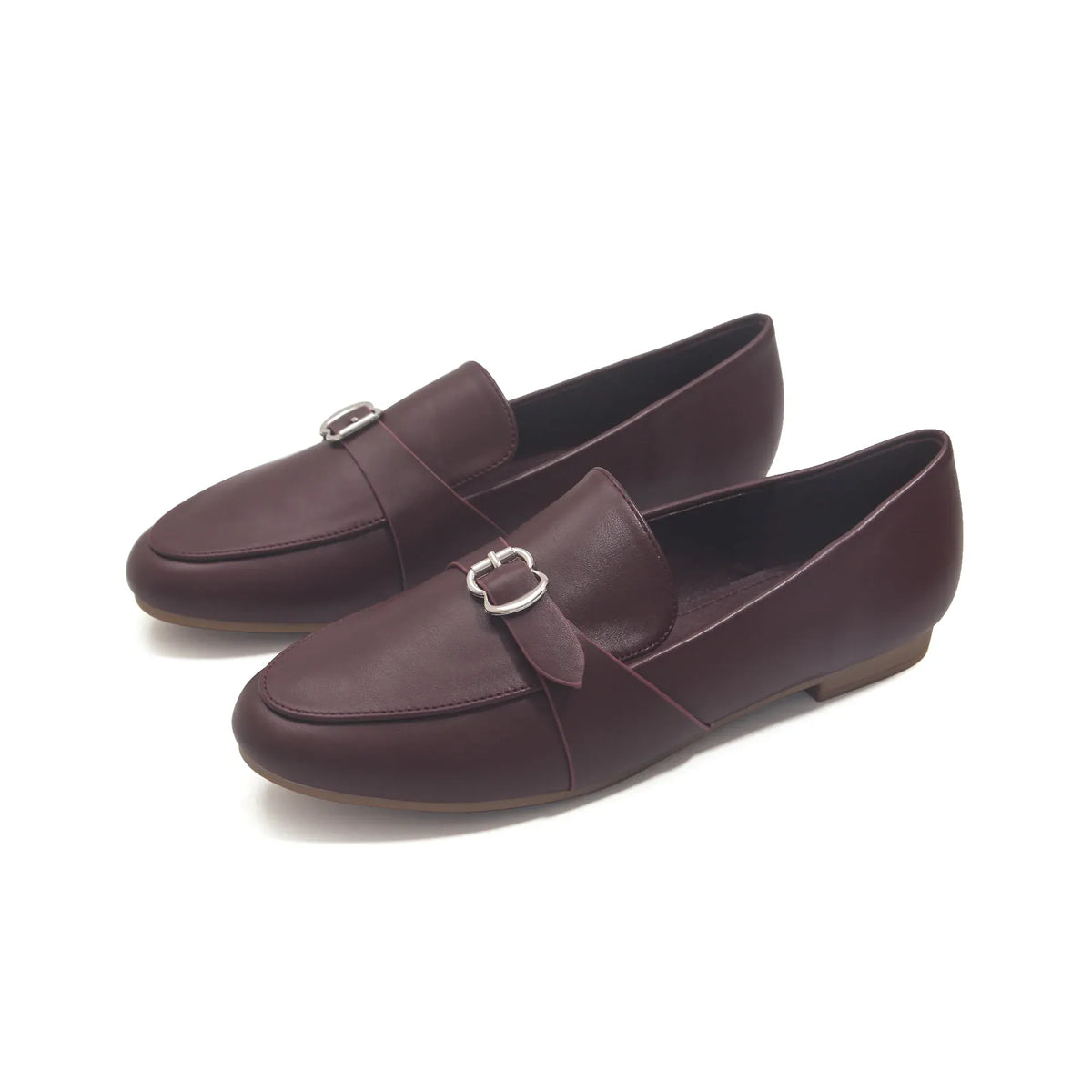 Burgundy Daily Use Comfortable Flat Shoes for Women Image