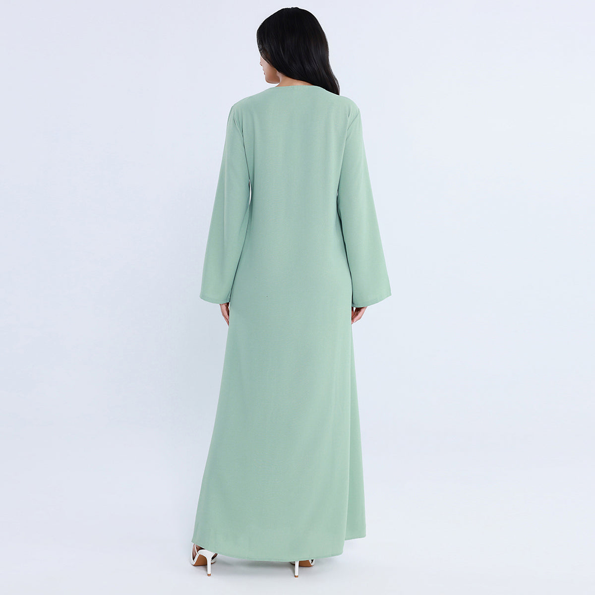 جلابية عصرية مزينة بنمط الزهور للنساء