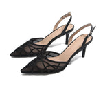 Black Elegant Heel Shoes for Women Image