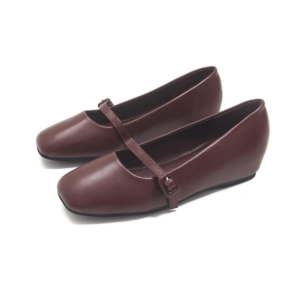 Maroon Daily Comfortable Wedge Flat Shoes for Women Image