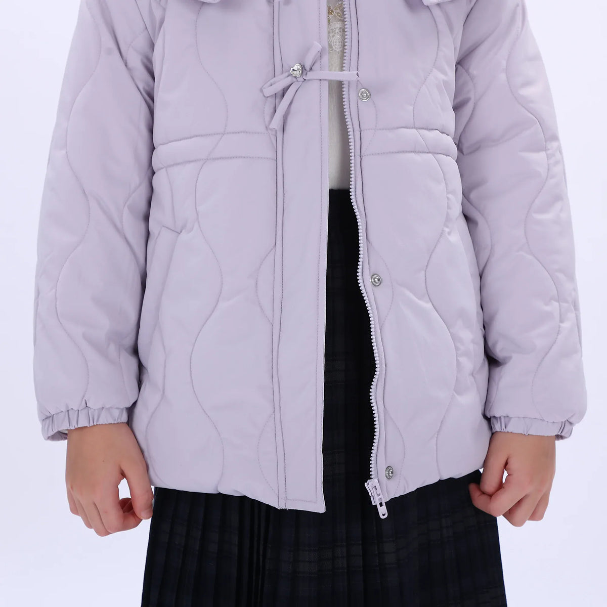 Casual Solid Jacket for Girls Image