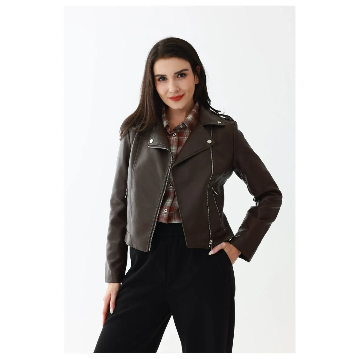 Coffee Elegant Jacket for Women Image