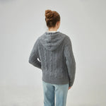 Jacquard Regular Raglan Sleeve cardigan with With Hood for Women Image