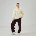 Embroidery Loose Drop-Shoulder Hoodie for Women Image