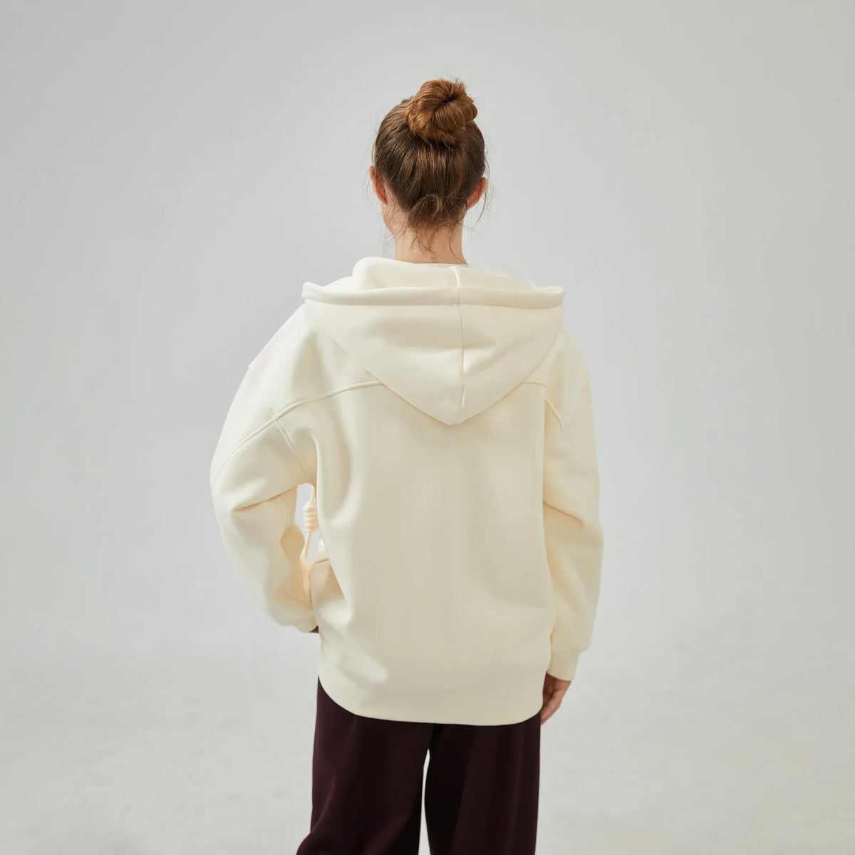 Embroidery Loose Drop-Shoulder Hoodie for Women Image