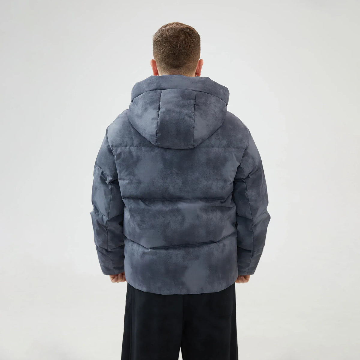 Tie-Dye Loose Sleeve Jacket with With Hood for Men Image