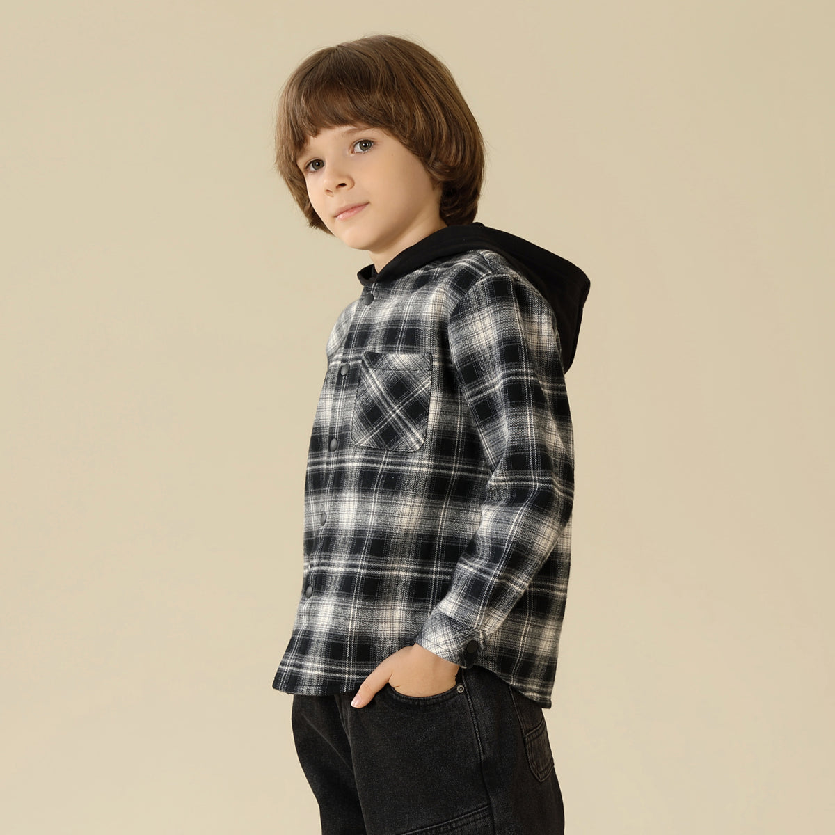 Checked Jacket For Boys