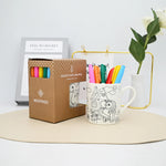330Ml White 1 ocean Mug With Animals Design With Set Of Six Color Pens Image
