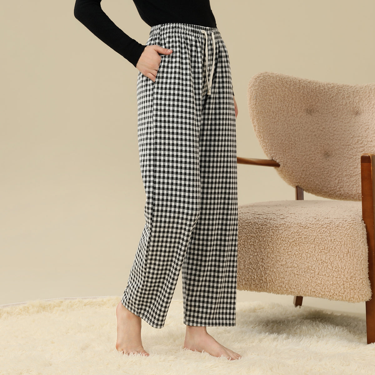 Checked PajamaPants For Women