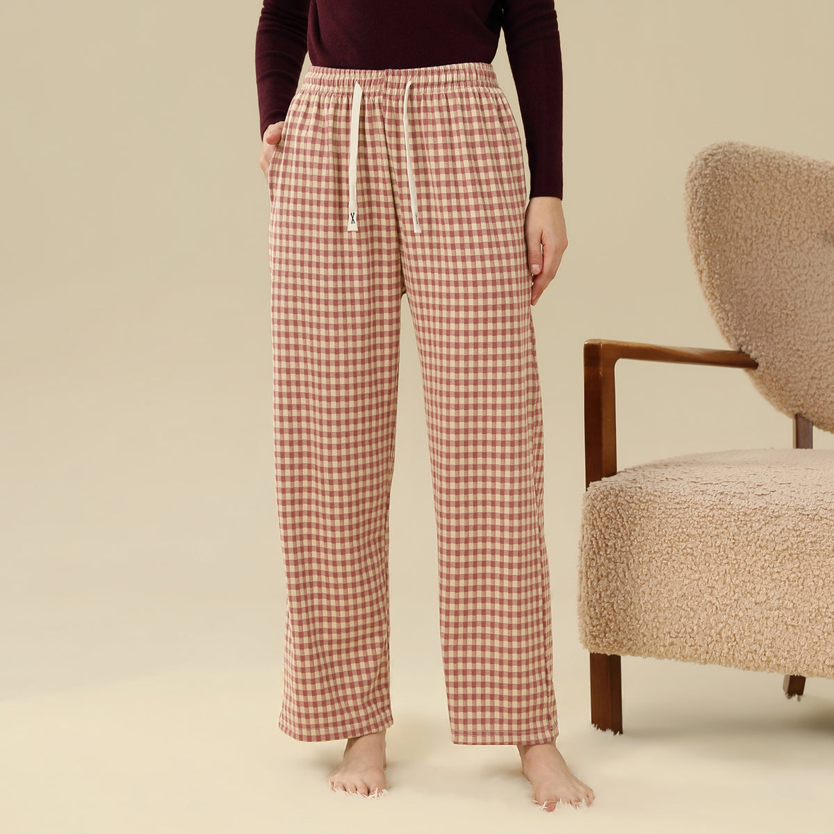 Checked PajamaPants For Women
