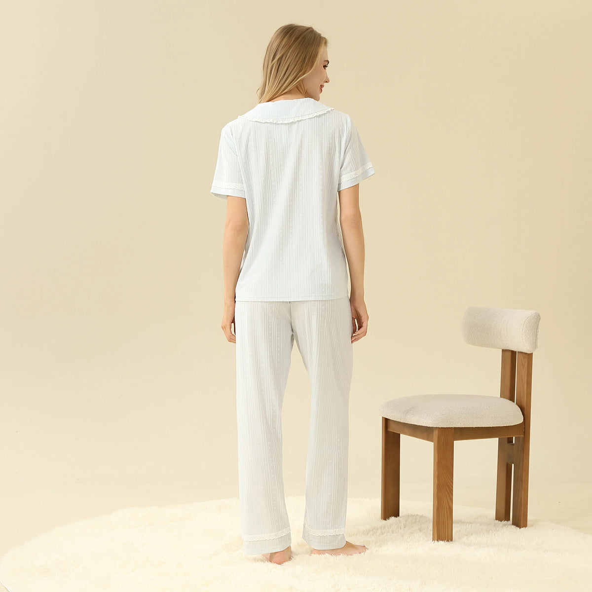 Jacquard Pajama Set 2Pc For Women