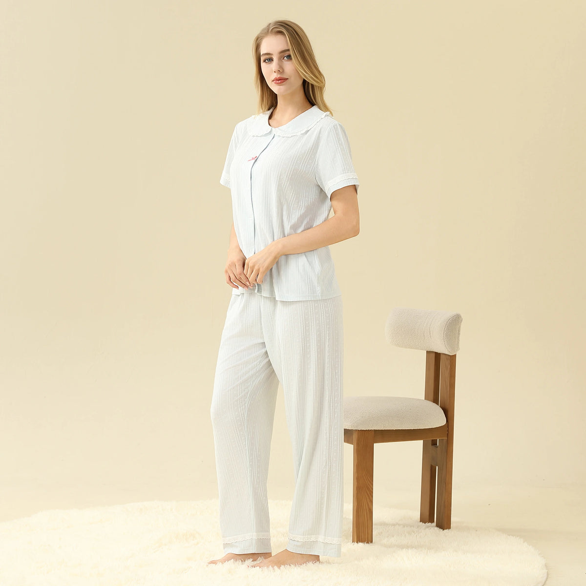Jacquard Pajama Set 2Pc For Women