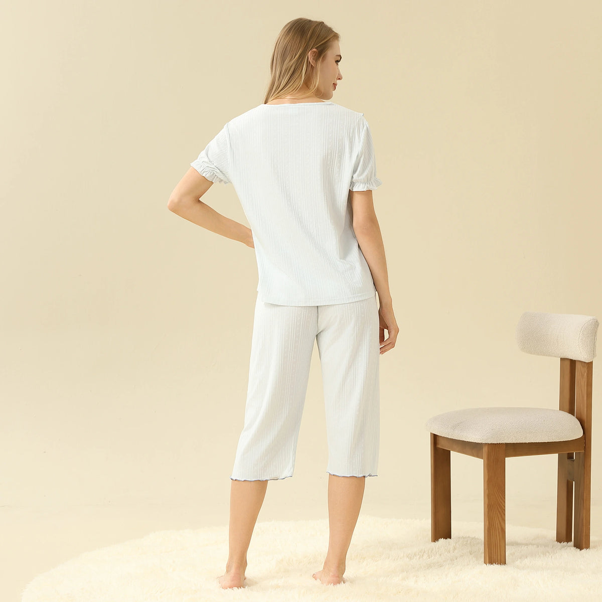 Jacquard Pajama Set 2Pc For Women