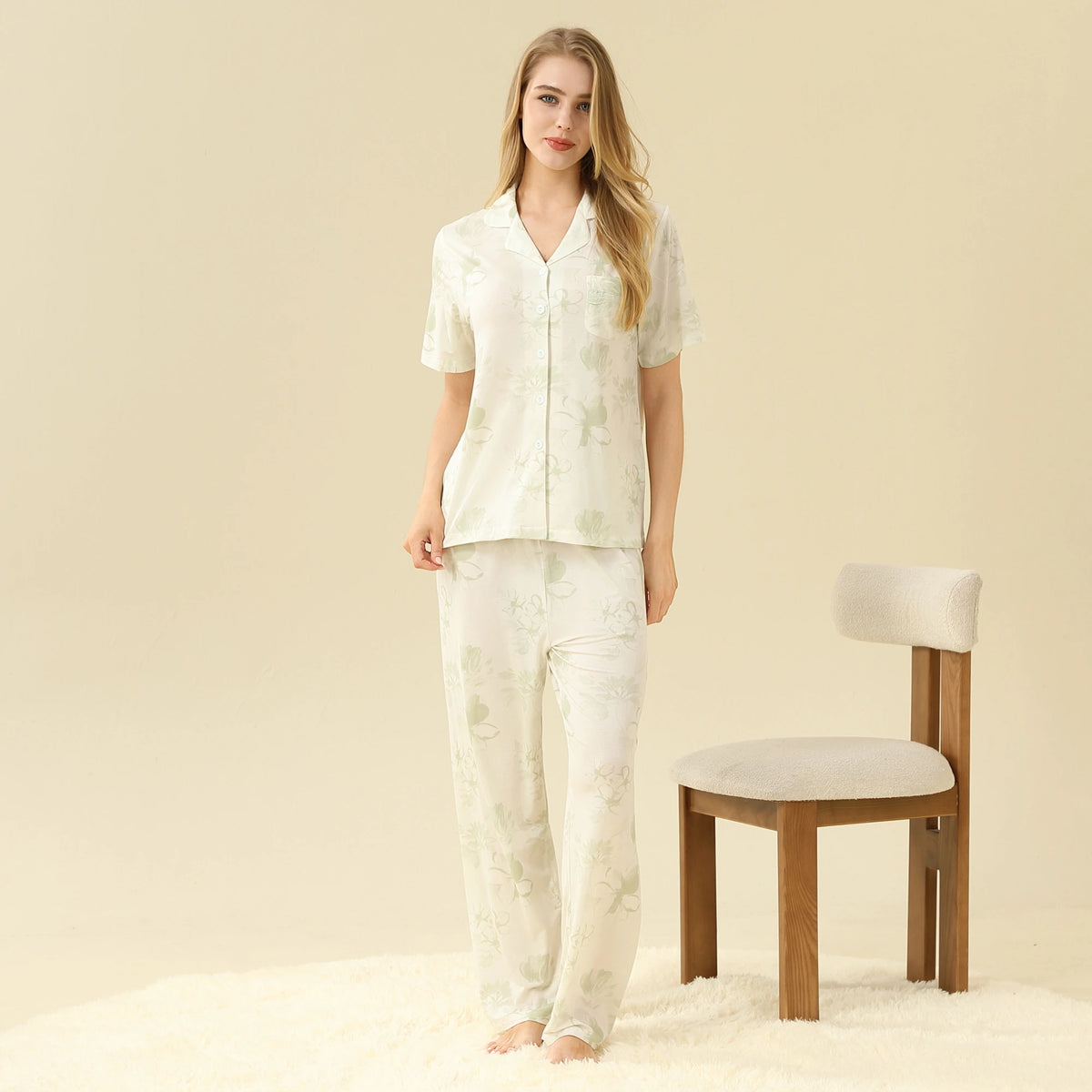 Floral Pajama Set 2Pc For Women