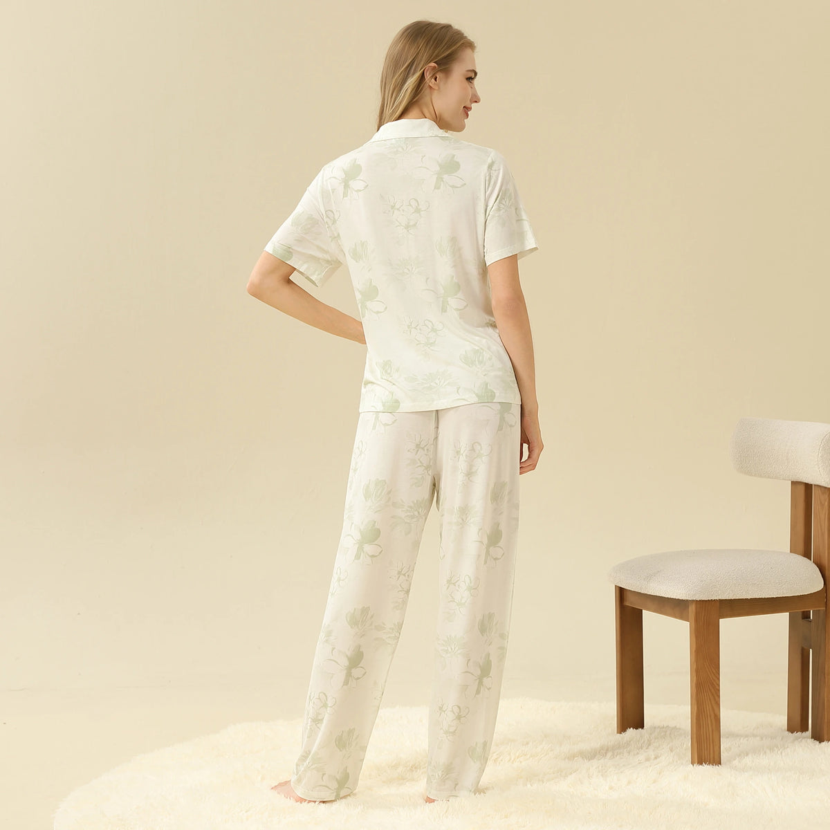 Floral Pajama Set 2Pc For Women
