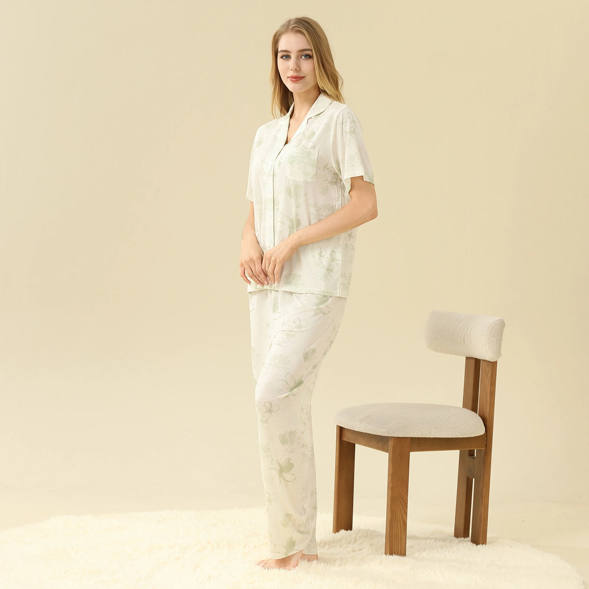 Floral Pajama Set 2Pc For Women