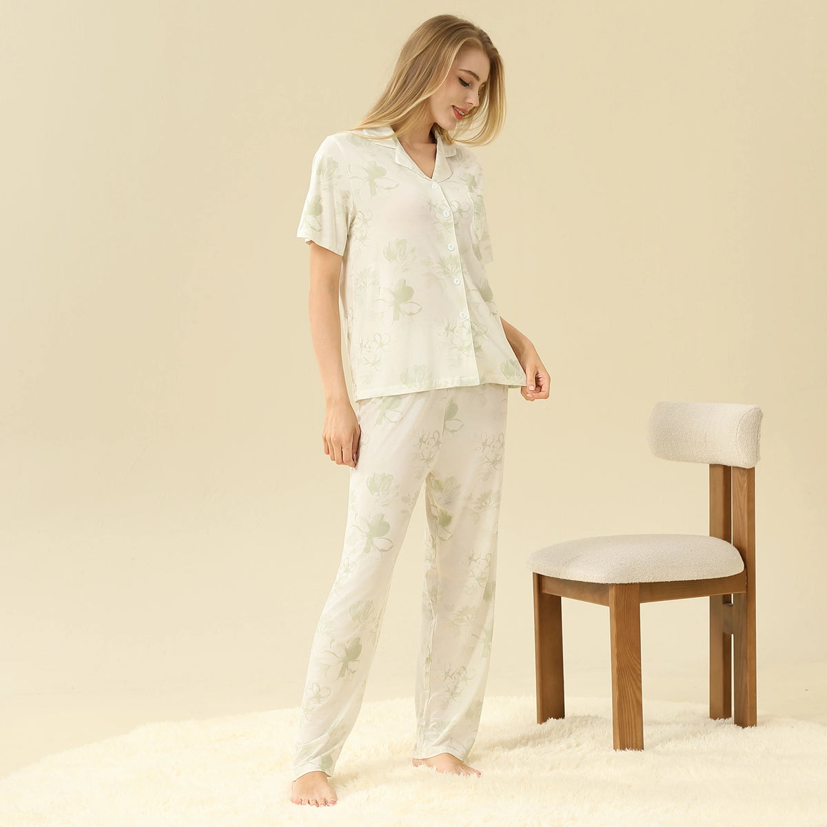 Floral Pajama Set 2Pc For Women