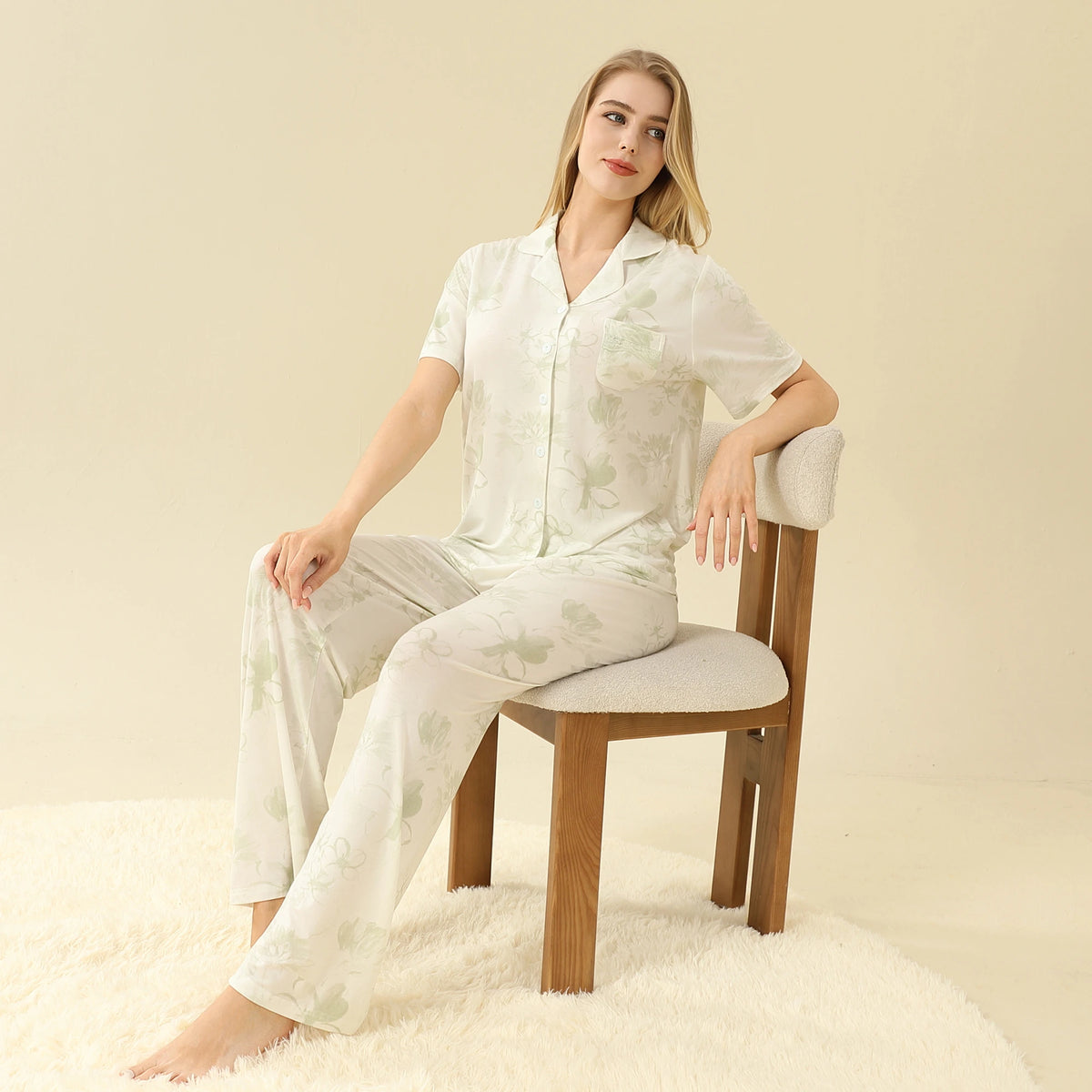 Floral Pajama Set 2Pc For Women