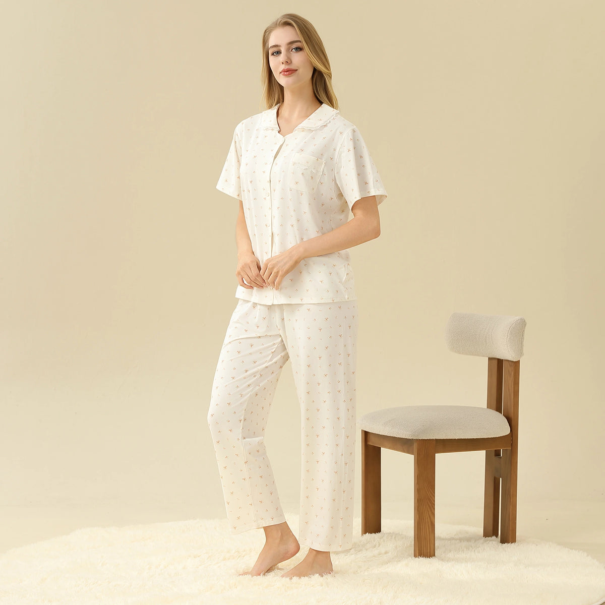 Floral Pajama Set 2Pc For Women