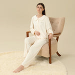 Jacket:Embroidery,Pants:Printed Pajama Set-2Pc For Women